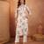 women floral printed thread work kurta