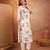women floral printed thread work kurta