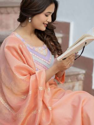 Women Ethnic Motifs Embroidered Regular Sequinned Kurta with Trousers & With Dupatta 7