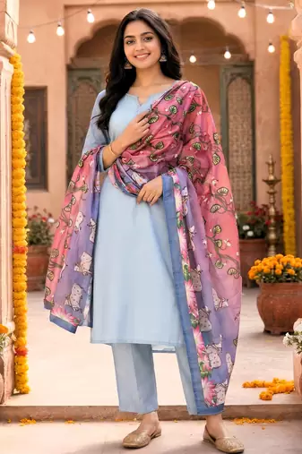Cotton maslin picwai print stall dupatta wear on gown lehenga choli and dress