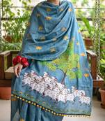 Cotton maslin picwai print stall dupatta wear on gown lehenga choli and dress