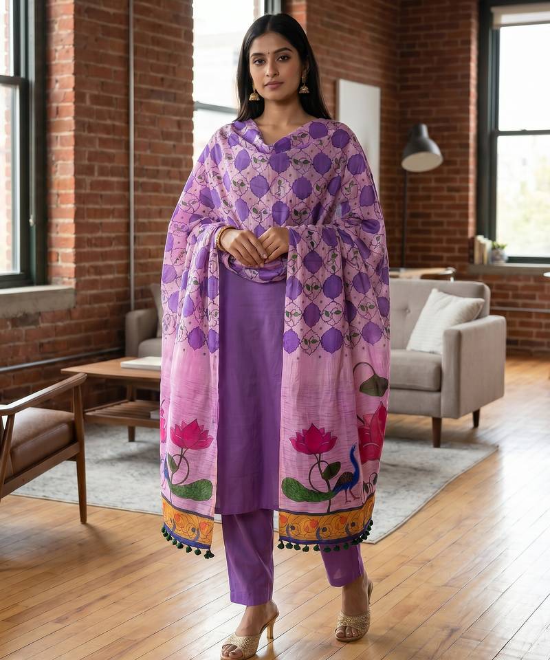 Cotton maslin picwai print stall dupatta wear on gown lehenga choli and dress