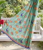 Cotton maslin picwai print stall dupatta wear on gown lehenga choli and dress