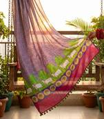 Cotton maslin picwai print stall dupatta wear on gown lehenga choli and dress