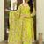 Floral Printed Regular Gotta Patti Kurta With Churidar & Dupatta