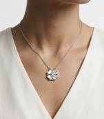 925 Sterling Silver Four Leaf Clover Pendant Necklace Set for Women