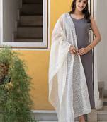 Sweetheart Neck Regular Thread Work Pure Silk Kurta With Trousers & Dupatta
