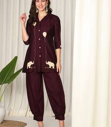 Conversational Printed Shirt Collar Pure Silk Kurta With Salwar