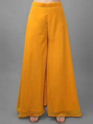 Women Yellow Ethnic Motifs Embroidered Sequinned Kurti with Sharara & With Dupatta 2