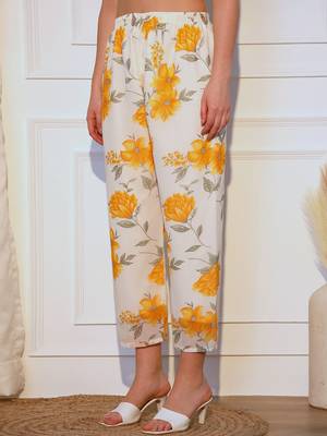 Floral Printed Pleated Angrakha Kurta with Trousers and Dupatta 7