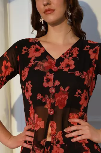 Floral Printed Regular Kurta With Palazzos