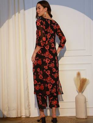 Floral Printed Regular Kurta With Palazzos 5