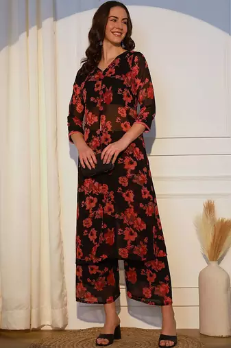 Floral Printed Regular Kurta With Palazzos