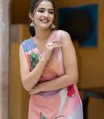 Floral Printed V-Neck Sleeveless Straight Kurta