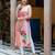 Floral Printed V-Neck Sleeveless Straight Kurta