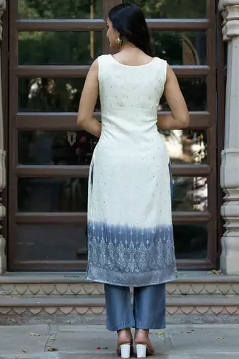 Ethnic Motifs Regular Pure Silk Kurta with Trousers & With Dupatta