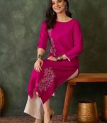 Women Floral Embroidered Thread Work Floral Kurta