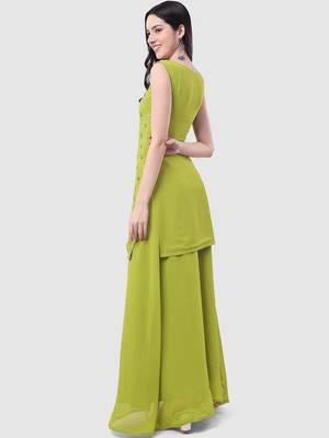Ethnic Motifs Embroidered Sequinned Kurti with Palazzos & With Dupatta 5