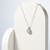 925 Sterling Silver Solitaire Halo Pendant Necklace Set  for Women