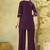 Wine cotton kurti pant set