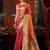 Rani pink premium tissue silk blend saree with tassels & blouse piece