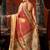 Rani pink premium tissue silk blend saree with tassels & blouse piece
