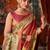 Rani pink premium tissue silk blend saree with tassels & blouse piece