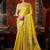 Yellow premium tissue silk blend saree with tassels & blouse piece