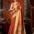 Orange premium tissue silk blend saree with tassels & blouse piece