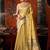 Beige premium tissue silk blend saree with tassels & blouse piece
