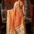 Peach premium tissue silk blend saree with tassels & blouse piece