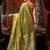 Olive premium tissue silk blend saree with tassels & blouse piece