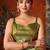 Olive premium tissue silk blend saree with tassels & blouse piece