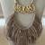 Gold plated brown scribble fringe necklace
