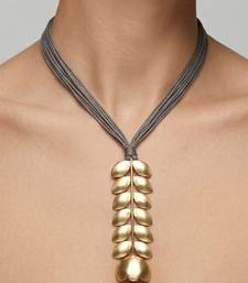 Gold plated grey knot necklace