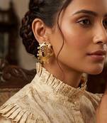Gold plated fringe tassel earrings
