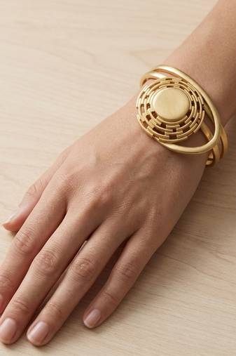 Gold plated wrapped cord bracelet