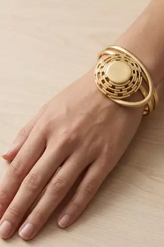 Gold plated wrapped cord bracelet