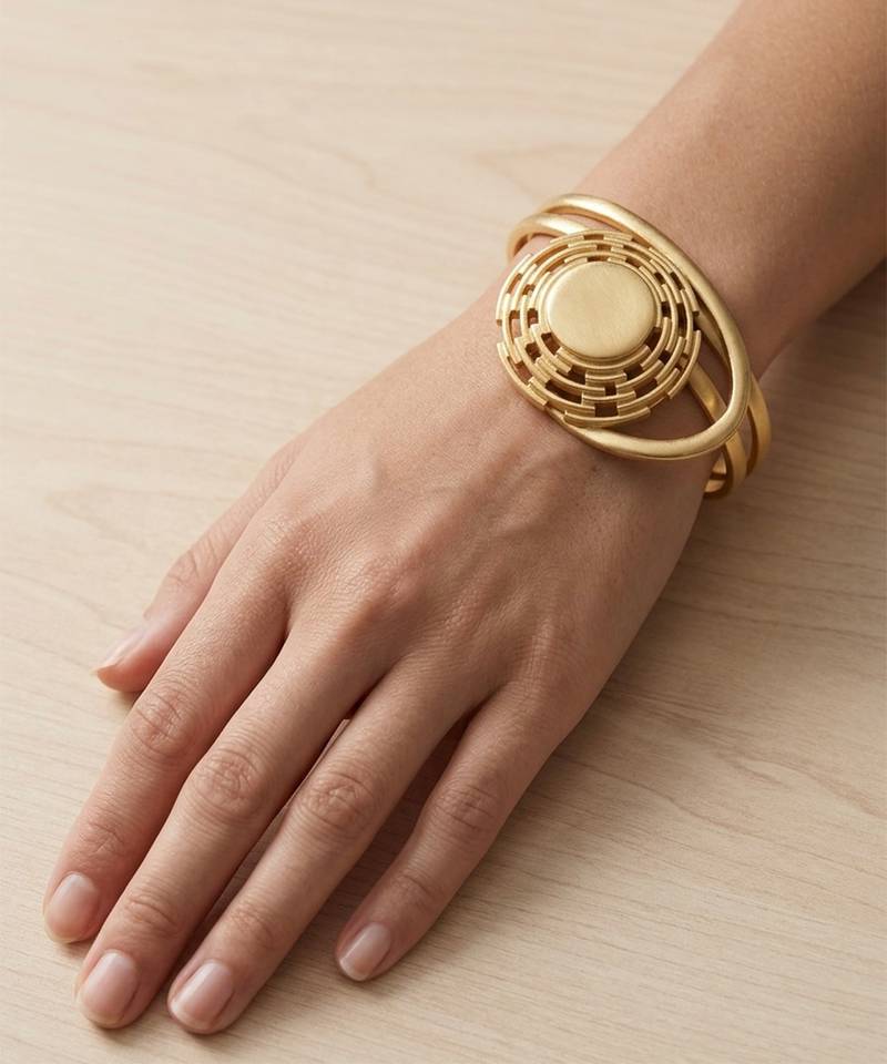 Gold plated wrapped cord bracelet