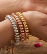 Gold plated textured hammered bangles