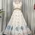 White Embroidered Lehenga Choli with Blue Dupatta- Full stitched free size