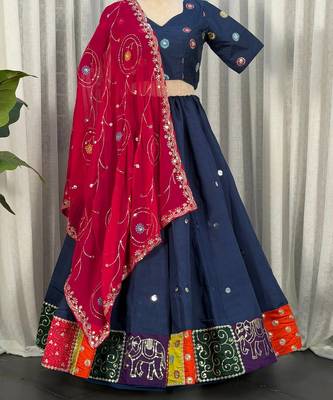 Navy Blue Lehenga Set- Full stitched free size 1