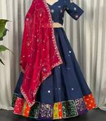 Navy Blue Lehenga Set- Full stitched free size
