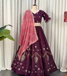 Buy Purple  Lehenga Choli Online- Full stitched free size