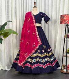  Navy Blue Chaniya Choli for Navratri- Full stitched free size