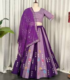  Purple Lehenga Choli for Navratri- Full stitched free size