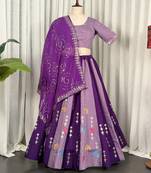  Purple Lehenga Choli for Navratri- Full stitched free size