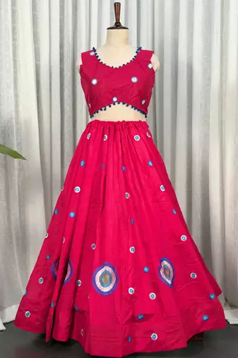 Rani Pink  Lehenga Choli- Full stitched free size