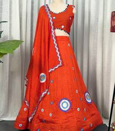  Rust Orange Lehenga Choli Set- Full stitched free size