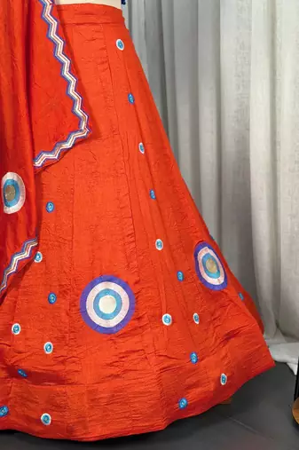  Rust Orange Lehenga Choli Set- Full stitched free size